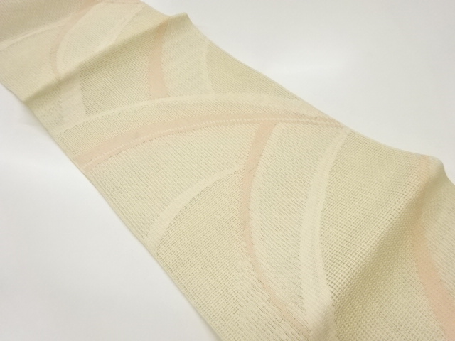 曲線模様織出し夏用名古屋帯